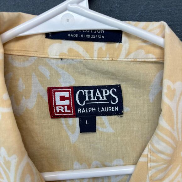 Vintage 90s Chaps Ralph Lauren Hawaiian Shirt Floral Vacation Beachy Retirement - Picture 7 of 8